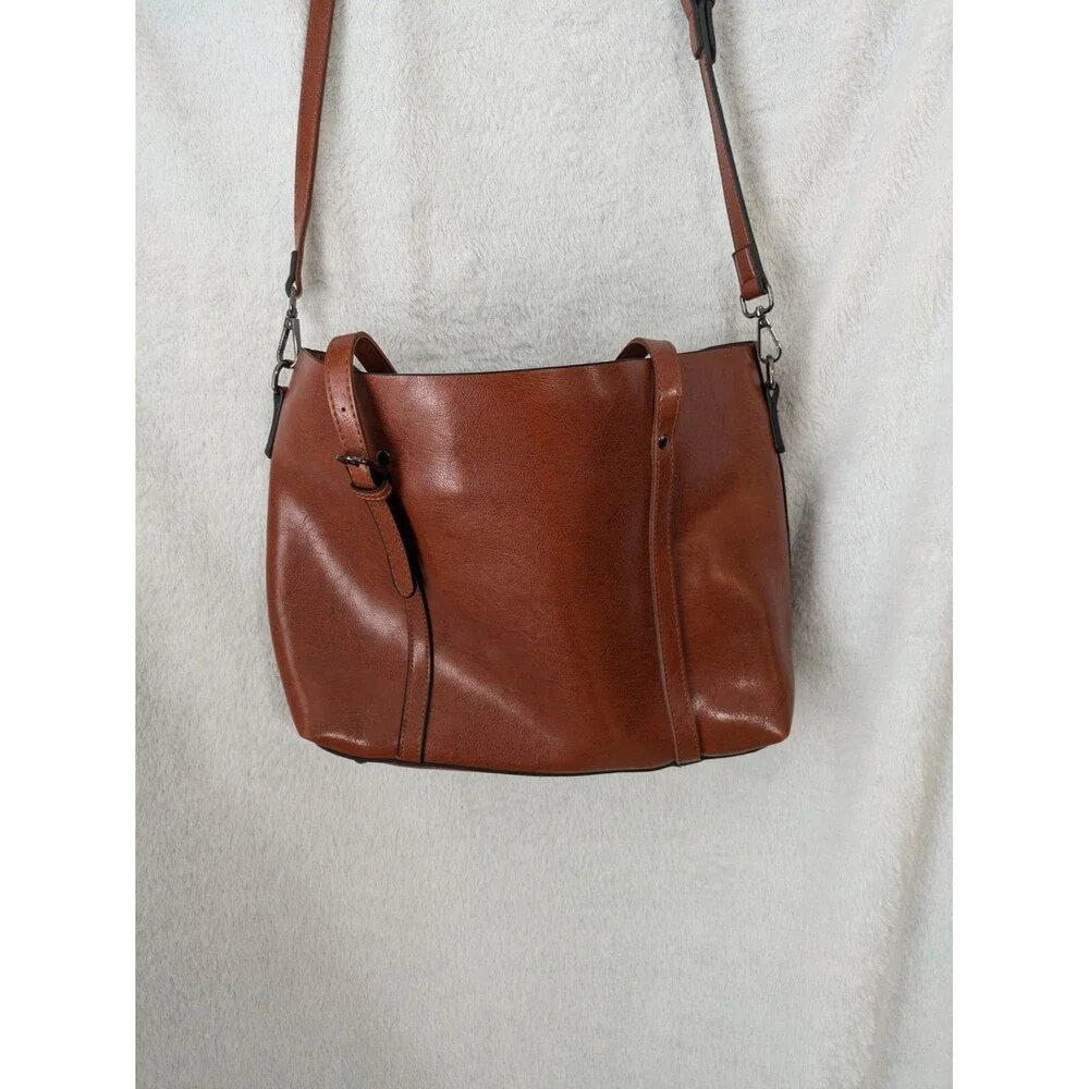 Women's Unbranded Faux Leather Tote Purse - Crossbody Or Short Handles